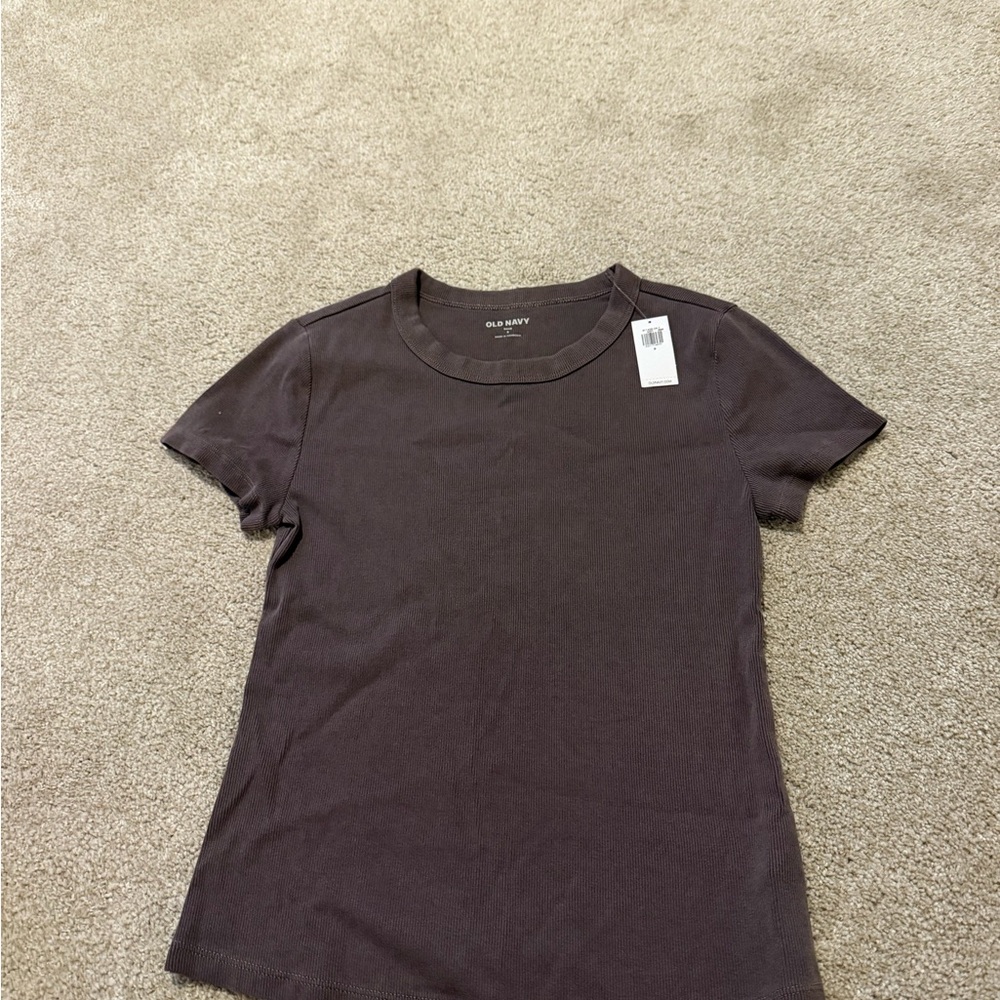 Old Navy Women's Dark Brown Short Sleeve Tee